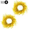 imageYellow Forsythia Wreath  24Inch Artificial Spring Wreath for Home Decor  Wreaths for Indoors or Covered Patio Use Only by Pure Garden24 Set of 2