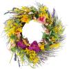 imageDaisy and Lavender Wreath  24Inch Artificial Spring Wreath for Home Decor  Wreaths for Indoors or Covered Patio Use Only by Pure GardenSingle Wreath