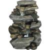 imageOutdoor Fountain with Polyresin Stone Waterfall  Water Feature with Realistic Appearance and Soothing Sound  Patio Lawn or Yard Art by Pure GardenCascading Stone with LED
