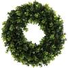 imagePure Garden 12Inch Boxwood Wreath  Round UV Resistant Artificial Spring Summer Fall or Winter Wreath  IndoorOutdoor Wreaths for Front DoorSingle Wreath