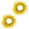 imageYellow Forsythia Wreath  24Inch Artificial Spring Wreath for Home Decor  Wreaths for Indoors or Covered Patio Use Only by Pure Garden24 Set of 2