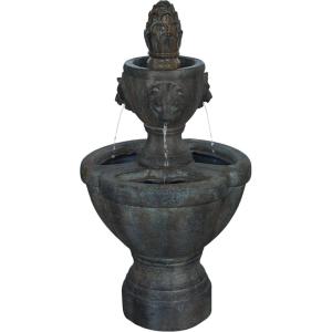 imagePure Garden 500005 Lion Head Stone Water Fountain Brown