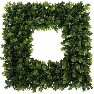imagePure Garden Boxwood Wreath  165Inch Square UV Resistant Artificial Spring Summer Fall or Winter Wreath  OutdoorIndoor Wreaths for Front Door165Inch