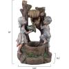 imageBoy and Girl Outdoor Water Fountain  Cascading Waterfall with Soothing Sounds and 4 LED Lights for Garden or Patio by Pure Garden Antique BronzeBoy and Girl Well