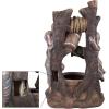 imageBoy and Girl Outdoor Water Fountain  Cascading Waterfall with Soothing Sounds and 4 LED Lights for Garden or Patio by Pure Garden Antique BronzeBoy and Girl Well