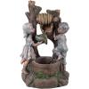 imageBoy and Girl Outdoor Water Fountain  Cascading Waterfall with Soothing Sounds and 4 LED Lights for Garden or Patio by Pure Garden Antique BronzeBoy and Girl Well