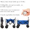 imageCollapsible Wagon with Telescoping Handle  HeavyDuty Folding Utility Cart with Wheels for Camping Garden Beach and Shopping by Pure Garden Blue1 Front Wheel