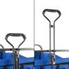 imageCollapsible Wagon with Telescoping Handle  HeavyDuty Folding Utility Cart with Wheels for Camping Garden Beach and Shopping by Pure Garden Blue1 Front Wheel