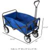 imageCollapsible Wagon with Telescoping Handle  HeavyDuty Folding Utility Cart with Wheels for Camping Garden Beach and Shopping by Pure Garden BlueAll Terrain