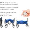 imageCollapsible Wagon with Telescoping Handle  HeavyDuty Folding Utility Cart with Wheels for Camping Garden Beach and Shopping by Pure Garden BlueAll Terrain