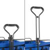 imageCollapsible Wagon with Telescoping Handle  HeavyDuty Folding Utility Cart with Wheels for Camping Garden Beach and Shopping by Pure Garden BlueAll Terrain