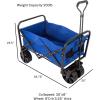 imageFolding Wagon  Collapsible AllTerrain Utility Pull Cart with Extra Wide Wheels for Camping Beach Sports or Grocery Shopping by Wakeman Outdoors Blue HW4700073