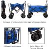 imageFolding Wagon  Collapsible AllTerrain Utility Pull Cart with Extra Wide Wheels for Camping Beach Sports or Grocery Shopping by Wakeman Outdoors Blue HW4700073