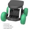 imageGarden Cart Rolling Stool Gardening Seat with Wheels and Tool Tray for Weeding Planting or Lawn Care Yard Tools by Pure Garden Black and Green