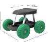 imageGarden Cart Rolling Stool Gardening Seat with Wheels and Tool Tray for Weeding Planting or Lawn Care Yard Tools by Pure Garden Black and Green