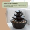 imageIndoor Fountain with LED Lights  Cascading 3Tier Lighted Tabletop Water Feature with Soothing Sound  Zen Dcor for Home or Office by Pure Garden