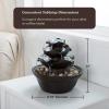 imageIndoor Fountain with LED Lights  Cascading 3Tier Lighted Tabletop Water Feature with Soothing Sound  Zen Dcor for Home or Office by Pure Garden