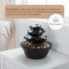 imageIndoor Fountain with LED Lights  Cascading 3Tier Lighted Tabletop Water Feature with Soothing Sound  Zen Dcor for Home or Office by Pure Garden