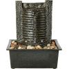 imageIndoor Fountain with LED Lights  Lighted Tabletop Water Feature with Stone Wall and Soothing Sound  Zen Dcor for Home or Office by Pure Garden