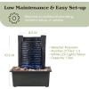 imageIndoor Fountain with LED Lights  Lighted Tabletop Water Feature with Stone Wall and Soothing Sound  Zen Dcor for Home or Office by Pure Garden