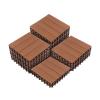 imageInterlocking Deck Tiles  6Pack 116in Wood Plastic Composite AllWeather Outdoor Flooring Balcony Poolside or Patio by Pure Garden GrayBrown