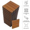 imageInterlocking Deck Tiles  6Pack 116in Wood Plastic Composite AllWeather Outdoor Flooring Balcony Poolside or Patio by Pure Garden GrayBrown Woodgrain