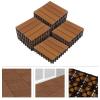imageInterlocking Deck Tiles  6Pack 116in Wood Plastic Composite AllWeather Outdoor Flooring Balcony Poolside or Patio by Pure Garden GrayBrown Woodgrain