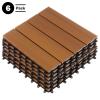 imageInterlocking Deck Tiles  6Pack 116in Wood Plastic Composite AllWeather Outdoor Flooring Balcony Poolside or Patio by Pure Garden GrayBrown Woodgrain