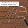 imageInterlocking Deck Tiles  6Pack 116in Wood Plastic Composite AllWeather Outdoor Flooring Balcony Poolside or Patio by Pure Garden GrayBrown Woodgrain