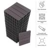 imageInterlocking Deck Tiles  6Pack 116in Wood Plastic Composite AllWeather Outdoor Flooring Balcony Poolside or Patio by Pure Garden GrayGray Woodgrain