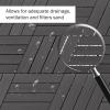 imageInterlocking Deck Tiles  6Pack 116in Wood Plastic Composite AllWeather Outdoor Flooring Balcony Poolside or Patio by Pure Garden GrayGray Woodgrain