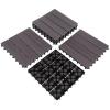 imageInterlocking Deck Tiles  6Pack 116in Wood Plastic Composite AllWeather Outdoor Flooring Balcony Poolside or Patio by Pure Garden GrayGray Woodgrain