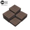 imageInterlocking Deck Tiles  6Pack 116in Wood Plastic Composite AllWeather Outdoor Flooring Balcony Poolside or Patio by Pure Garden GrayMocha Brown