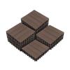 imageInterlocking Deck Tiles  6Pack 116in Wood Plastic Composite AllWeather Outdoor Flooring Balcony Poolside or Patio by Pure Garden GrayMocha Brown