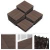 imageInterlocking Deck Tiles  6Pack 116in Wood Plastic Composite AllWeather Outdoor Flooring Balcony Poolside or Patio by Pure Garden GrayMocha Brown