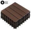 imageInterlocking Deck Tiles  6Pack 116in Wood Plastic Composite AllWeather Outdoor Flooring Balcony Poolside or Patio by Pure Garden GrayMocha Brown Woodgrain