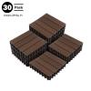imageInterlocking Deck Tiles  6Pack 116in Wood Plastic Composite AllWeather Outdoor Flooring Balcony Poolside or Patio by Pure Garden GrayMocha Brown Woodgrain
