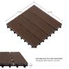 imageInterlocking Deck Tiles  6Pack 116in Wood Plastic Composite AllWeather Outdoor Flooring Balcony Poolside or Patio by Pure Garden GrayMocha Brown Woodgrain