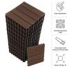 imageInterlocking Deck Tiles  6Pack 116in Wood Plastic Composite AllWeather Outdoor Flooring Balcony Poolside or Patio by Pure Garden GrayMocha Brown Woodgrain