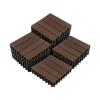 imageInterlocking Deck Tiles  6Pack 116in Wood Plastic Composite AllWeather Outdoor Flooring Balcony Poolside or Patio by Pure Garden GrayMocha Brown Woodgrain