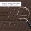 imageInterlocking Deck Tiles  6Pack 116in Wood Plastic Composite AllWeather Outdoor Flooring Balcony Poolside or Patio by Pure Garden GrayMocha Brown Woodgrain