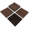 imageInterlocking Deck Tiles  6Pack 116in Wood Plastic Composite AllWeather Outdoor Flooring Balcony Poolside or Patio by Pure Garden GrayMocha Brown Woodgrain