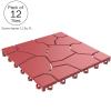 imagePure Garden 12Pack Polypropylene Interlocking Patio Deck Tiles  WeatherResistant Outdoor Flooring for Balcony Porch and Garage GreenBrick Red