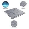 imagePure Garden 12Pack Polypropylene Interlocking Patio Deck Tiles  WeatherResistant Outdoor Flooring for Balcony Porch and Garage GreenGray