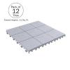 imagePure Garden 12Pack Polypropylene Interlocking Patio Deck Tiles  WeatherResistant Outdoor Flooring for Balcony Porch and Garage GreenGray