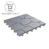 imagePure Garden 12Pack Polypropylene Interlocking Patio Deck Tiles  WeatherResistant Outdoor Flooring for Balcony Porch and Garage GreenGray