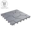 imagePure Garden 12Pack Polypropylene Interlocking Patio Deck Tiles  WeatherResistant Outdoor Flooring for Balcony Porch and Garage GreenGray