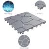 imagePure Garden 12Pack Polypropylene Interlocking Patio Deck Tiles  WeatherResistant Outdoor Flooring for Balcony Porch and Garage GreenGray