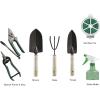 imagePure Garden 7 Piece Gardening Tool Set  Mini Planting and Repotting Kit and Carrying Tote Bag Organizer for Succulents Herbs and Bonsai Plants7 Piece
