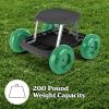 imagePure Garden 82VY021 Cart Rolling Stool with Wheels Seat and Tool Tray for Weeding Planting or Lawn Care  Gardening Accessories and Supplies 175x19 GreenBlack
